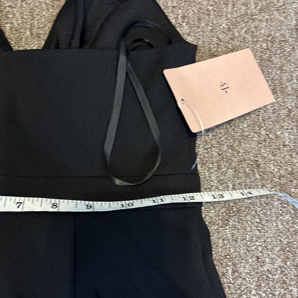 BHLDN V-Neck Crepe Midi Sleeveless Dress Sz US 0 Black - Brand New with Tags - Picture 10 of 10